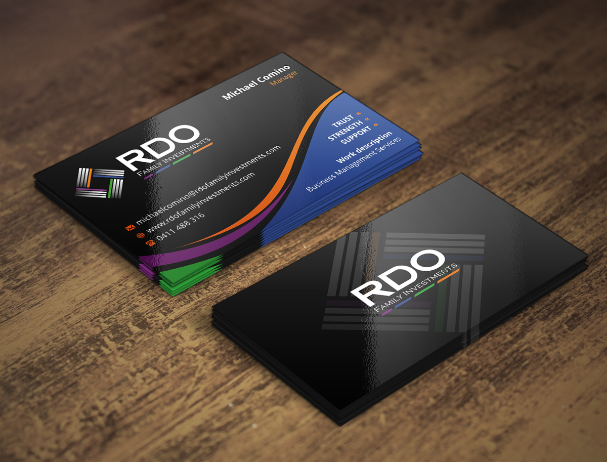 Business Card Design by INDIAN_Ashok for RDO Family Investments Pty Ltd | Design #4811463