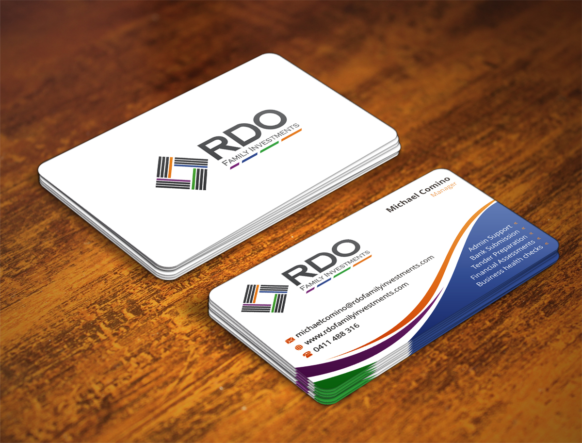 Business Card Design by INDIAN_Ashok for RDO Family Investments Pty Ltd | Design #4879339