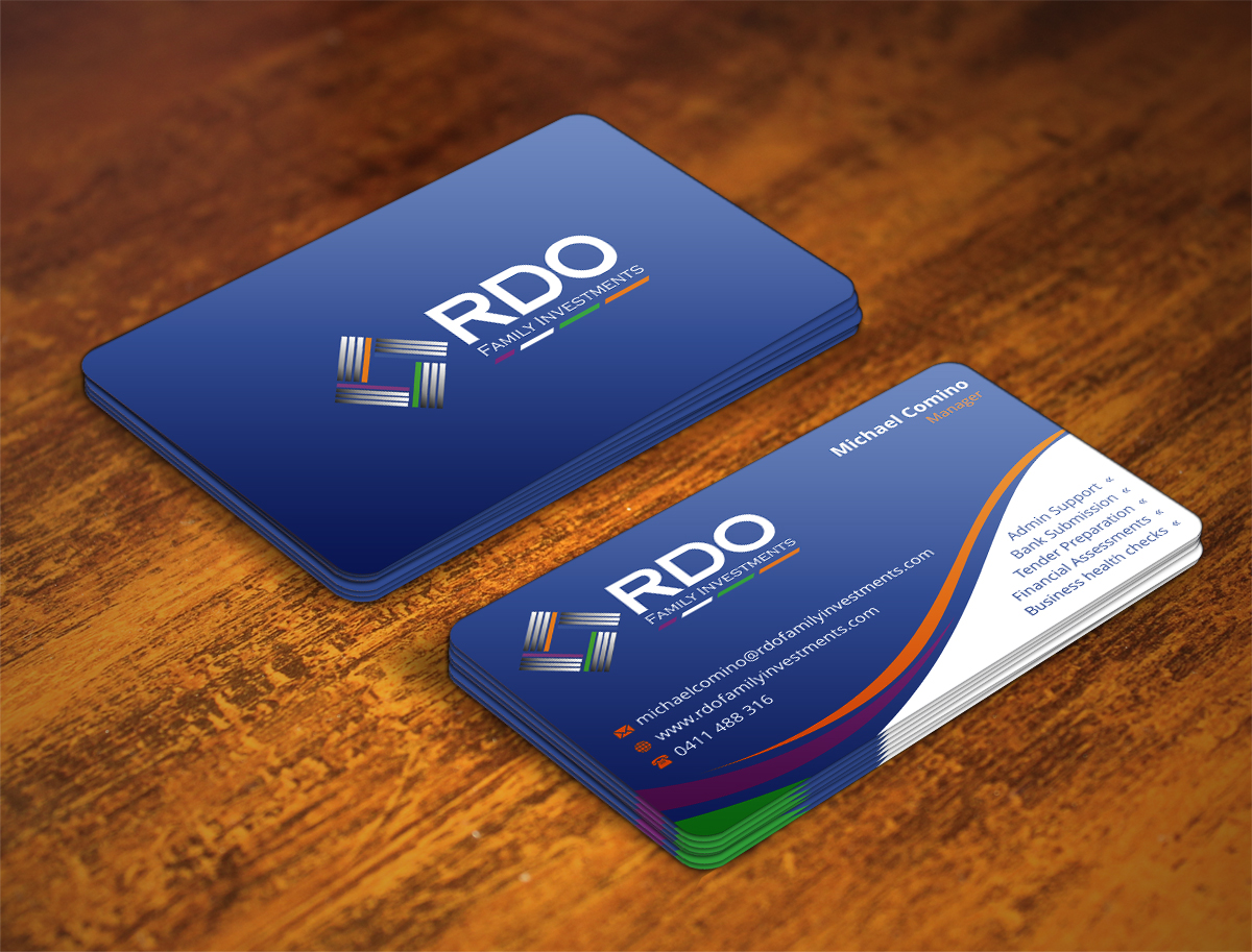Business Card Design by INDIAN_Ashok for RDO Family Investments Pty Ltd | Design #4879344