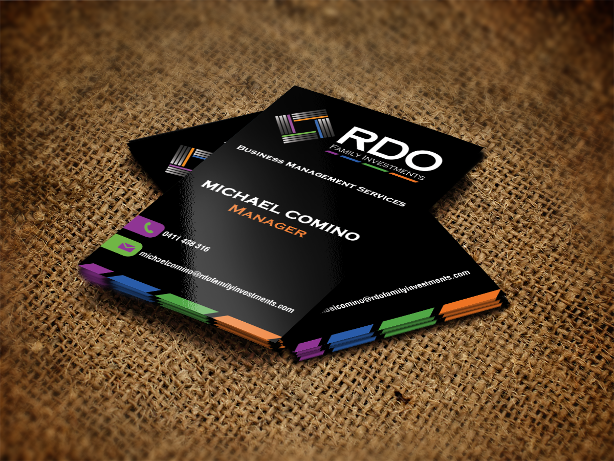 Business Card Design by Sajin for RDO Family Investments Pty Ltd | Design #4749432