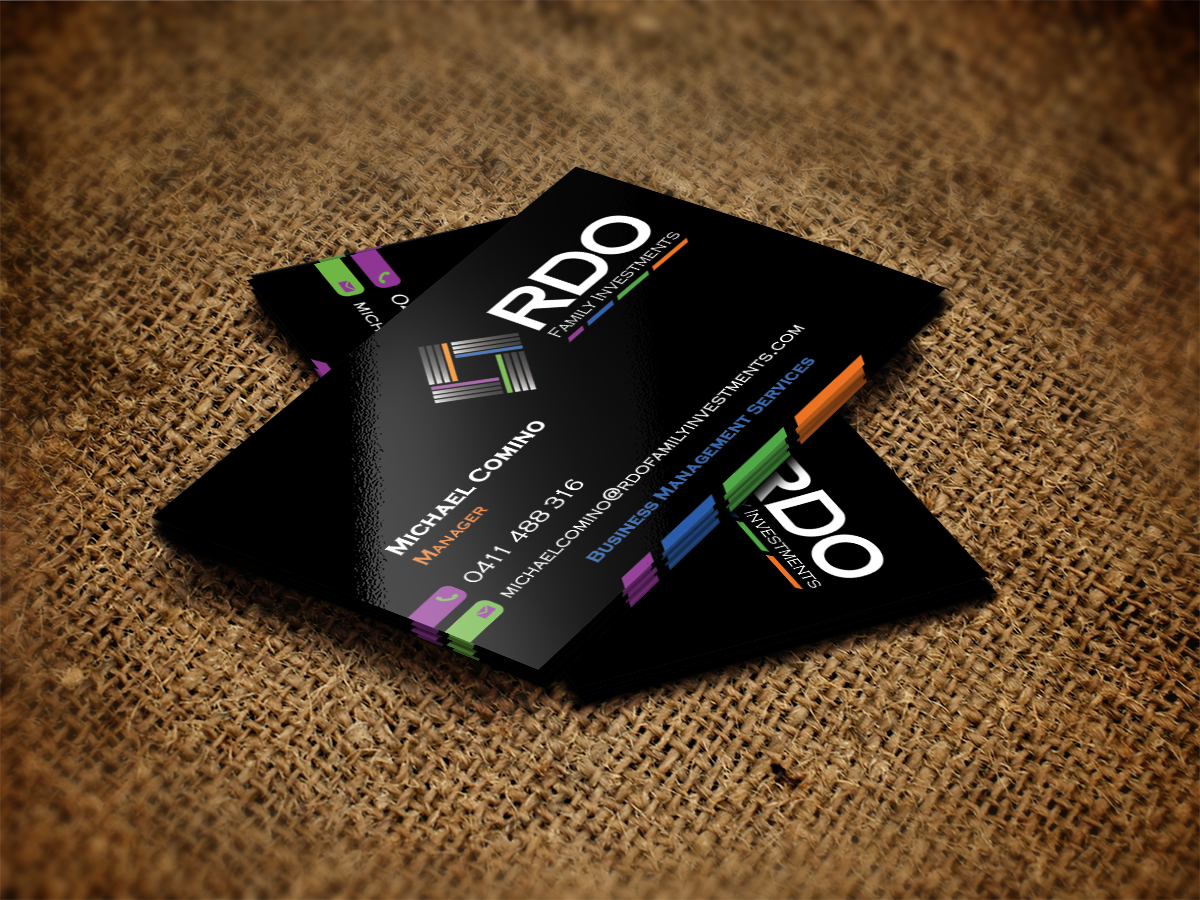 Business Card Design by Sajin for RDO Family Investments Pty Ltd | Design #4749435