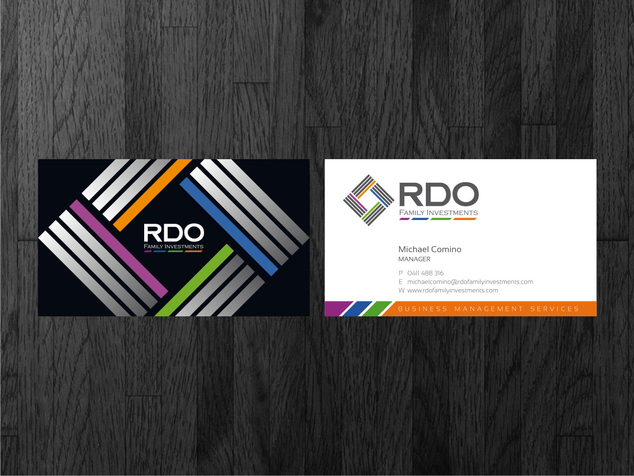 Business Card Design by Atvento Graphics for RDO Family Investments Pty Ltd | Design #4749257
