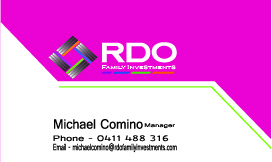 Business Card Design by SOHIL SOLANKI for RDO Family Investments Pty Ltd | Design #4750161