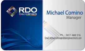 Business Card Design by SOHIL SOLANKI for RDO Family Investments Pty Ltd | Design: #4750189