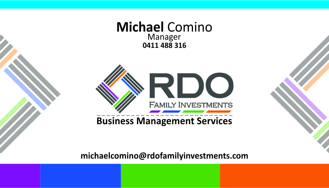 Business Card Design by IAMGDESIGNER for RDO Family Investments Pty Ltd | Design #4739480