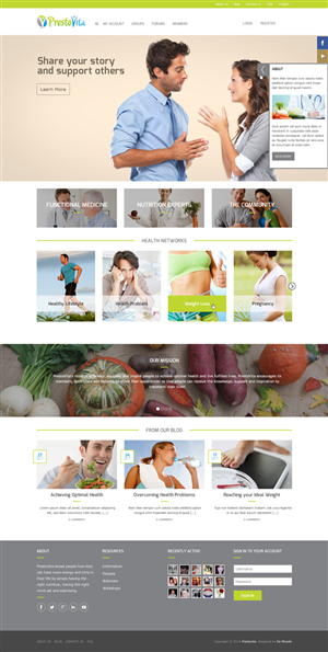 FRESH WEB DESIGN FOR A HEALTH - SOCIAL NETWORK  | Web Design by Da Miracle