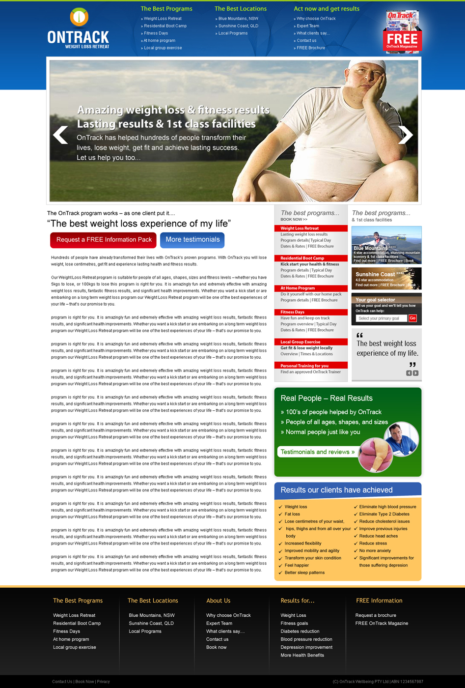 Web Design by webwinner for OnTrack Wellbeing PTY Ltd | Design #232116