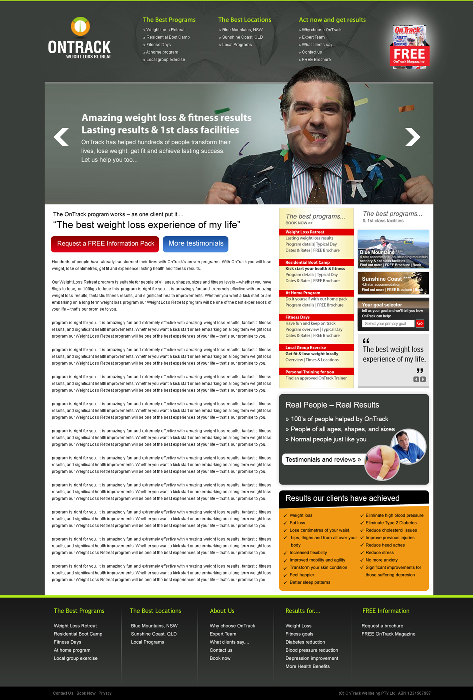 Web Design by webwinner for OnTrack Wellbeing PTY Ltd | Design #232150