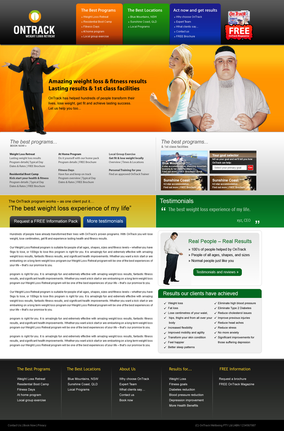 Web Design by webwinner for OnTrack Wellbeing PTY Ltd | Design #233020