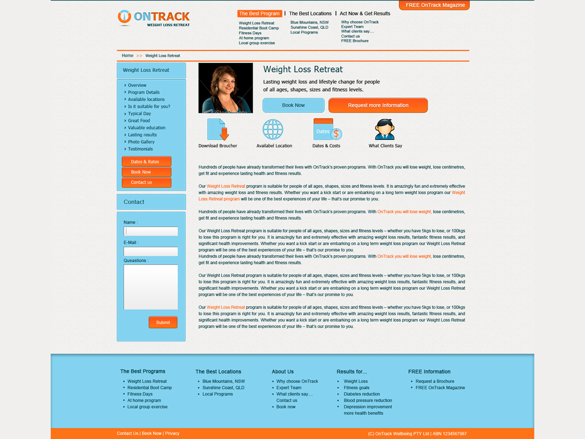 Web-Design von EaseTemplate für OnTrack Wellbeing PTY Ltd | Design #231494
