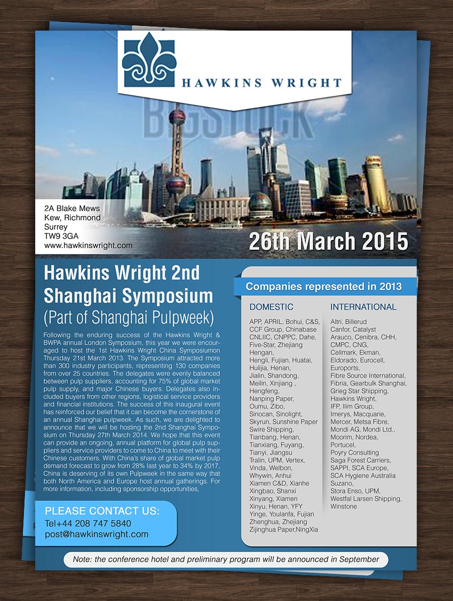 Diseño de Flyer por ESolz Technologies para Hawkins Wright Ltd | Diseño #4758024