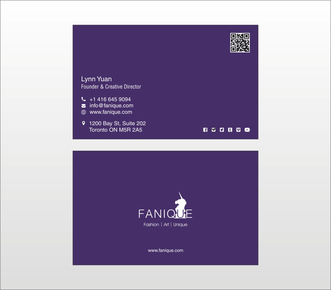 Diseño de Tarjeta de Presentación por Poonam Gupta para Fanique | Diseño: #4833296