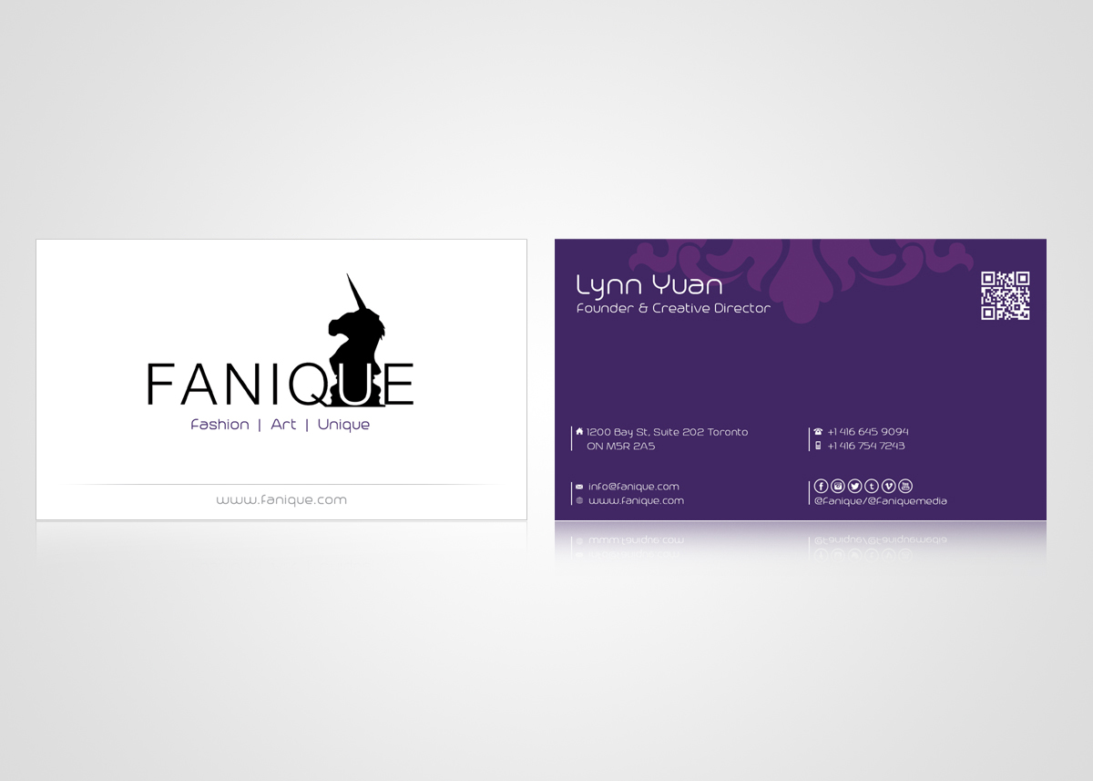 Visitenkarten-Design von Ovimatic für Fanique | Design #4815334