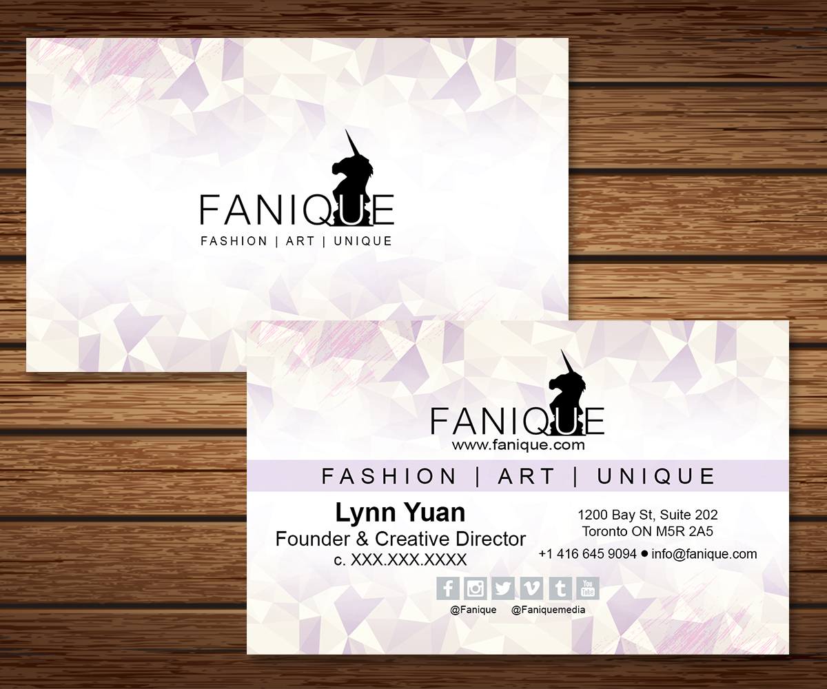 Visitenkarten-Design von saracdesigns für Fanique | Design #4806563