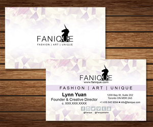 Visitenkarten-Design von sarahcordial_designs für Fanique | Design #4806563