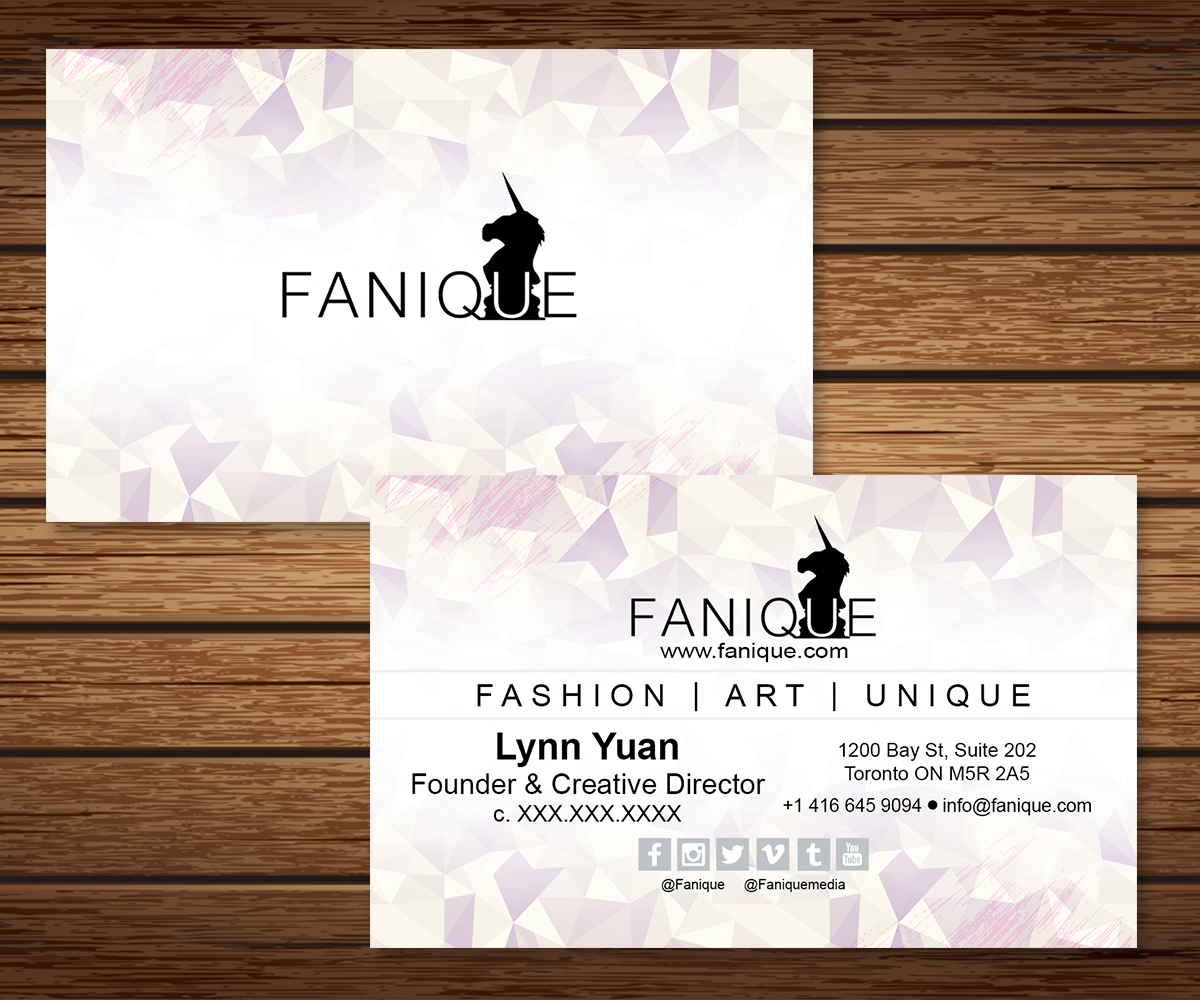 Diseño de Tarjeta de Presentación por saracdesigns para Fanique | Diseño #4806571