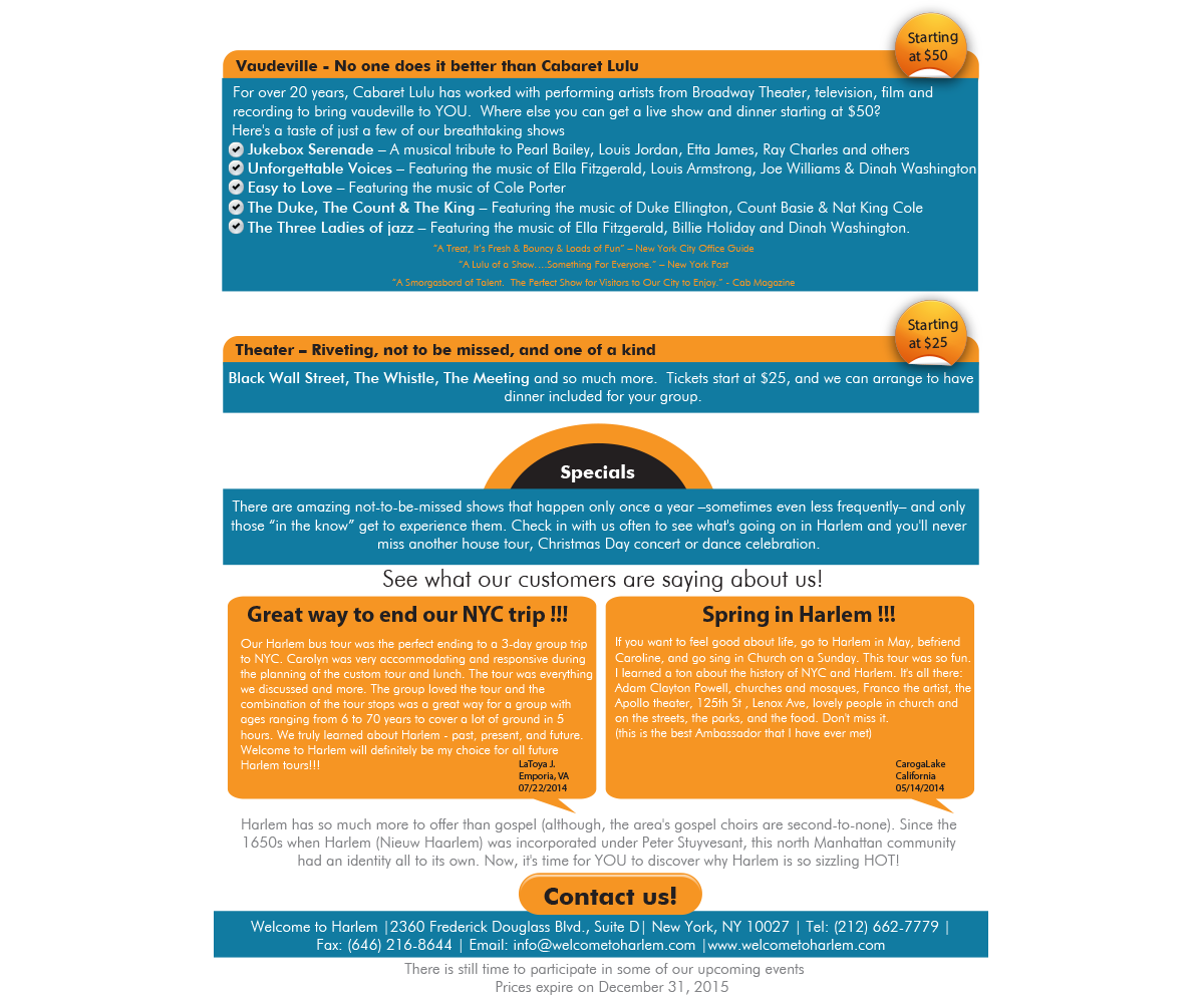 Diseño Infográfico por artculturz_sd para Welcome to Harlem | Diseño #4760746