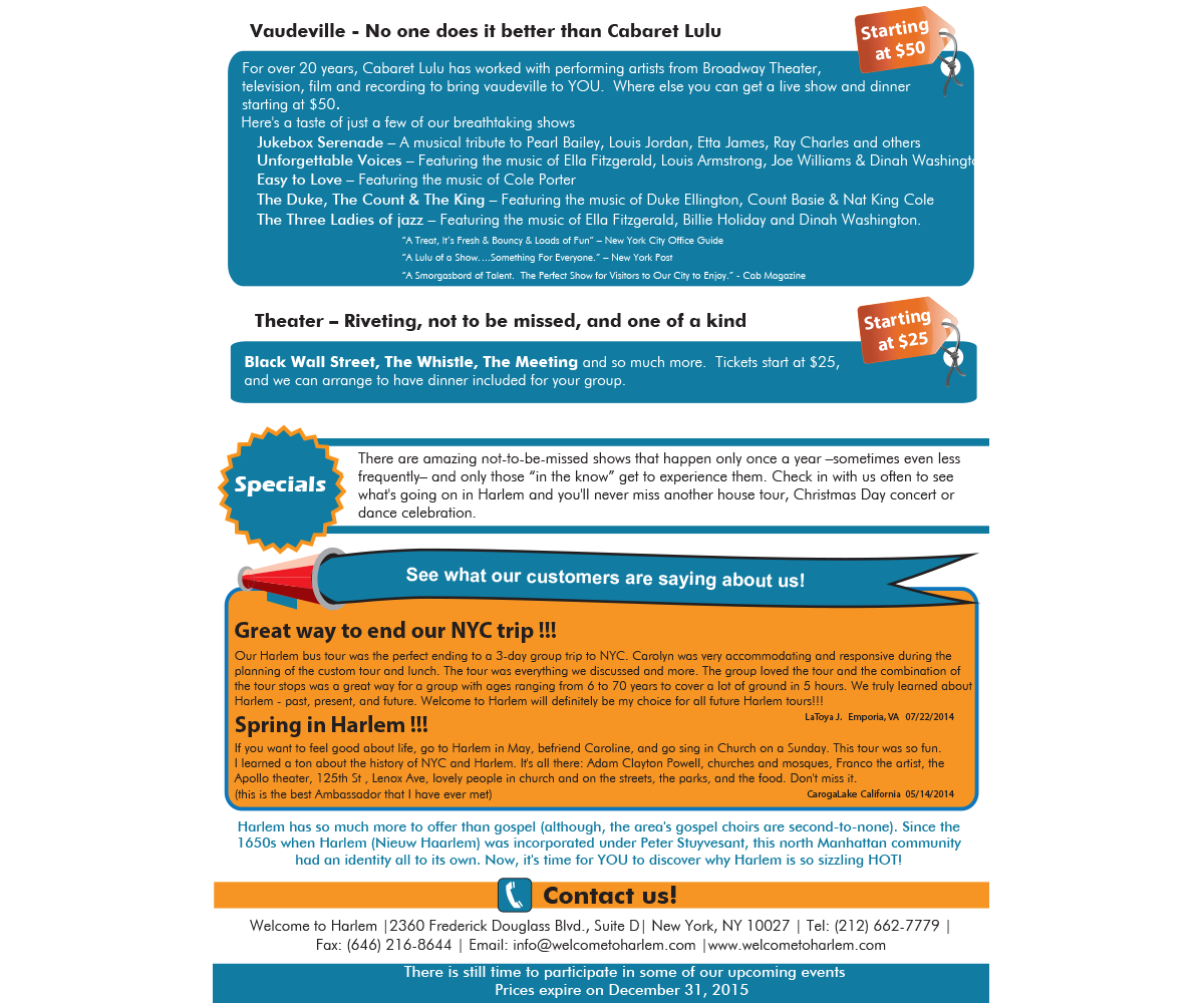 Diseño Infográfico por artculturz_sd para Welcome to Harlem | Diseño #4766223