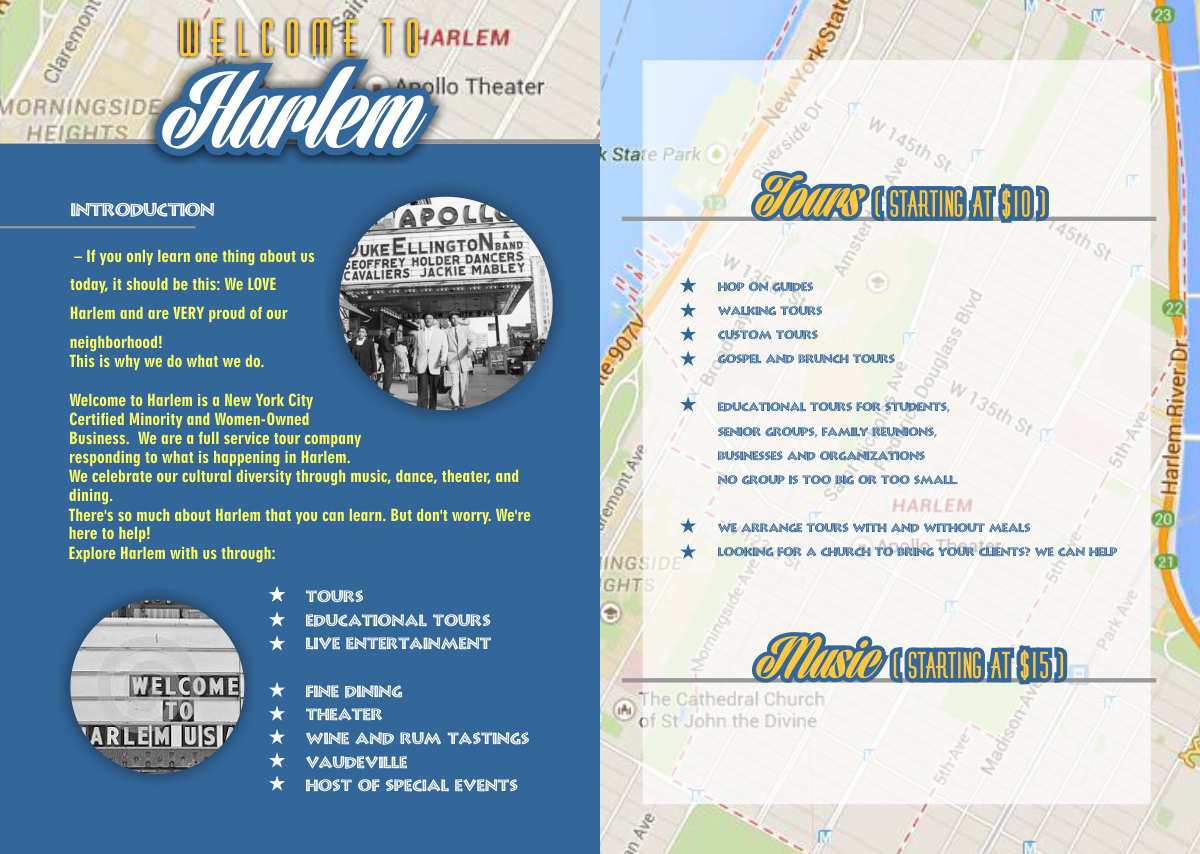 Diseño Infográfico por cornel888 para Welcome to Harlem | Diseño #4754482