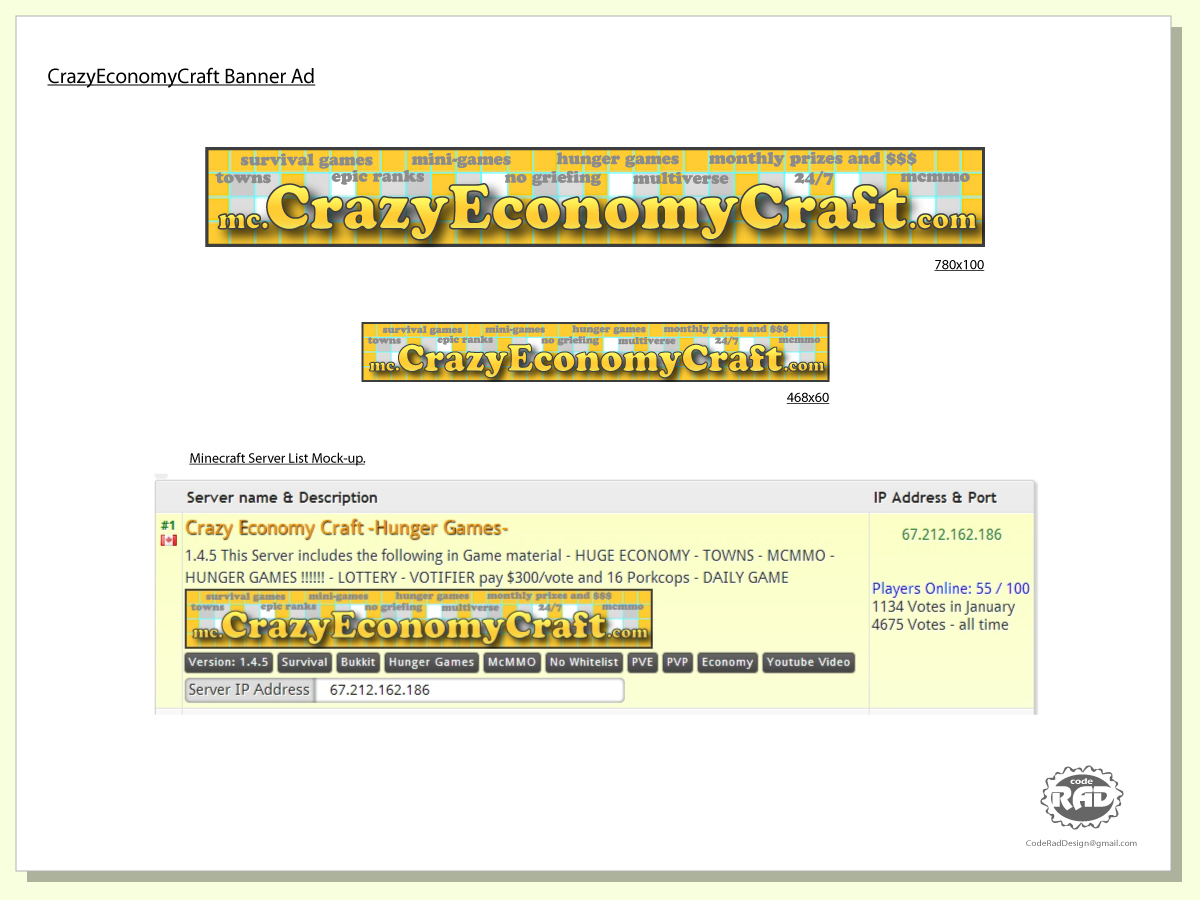 Banner Ad Design by Code Rad Design for Crazy Economy Craft | Design #1400658