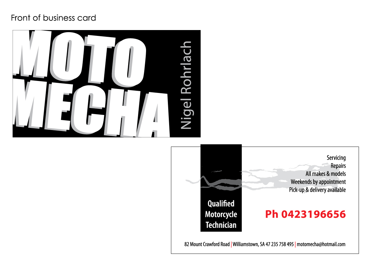 Visitenkarten-Design von Tammy Moore für Moto Mecha | Design #1360069