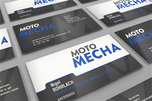 Small and passionate motorcycle workshop requires a business card that kicks butt! | Business Card Design by HYPdesign