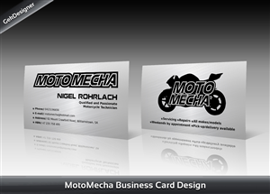 Small and passionate motorcycle workshop requires a business card that kicks butt! | Business Card Design by gekgrfx