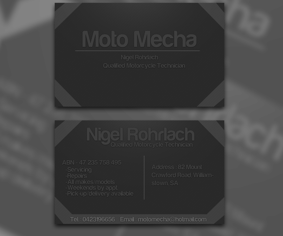 Business Card Design by Radu Mitroi for Moto Mecha | Design #1350066