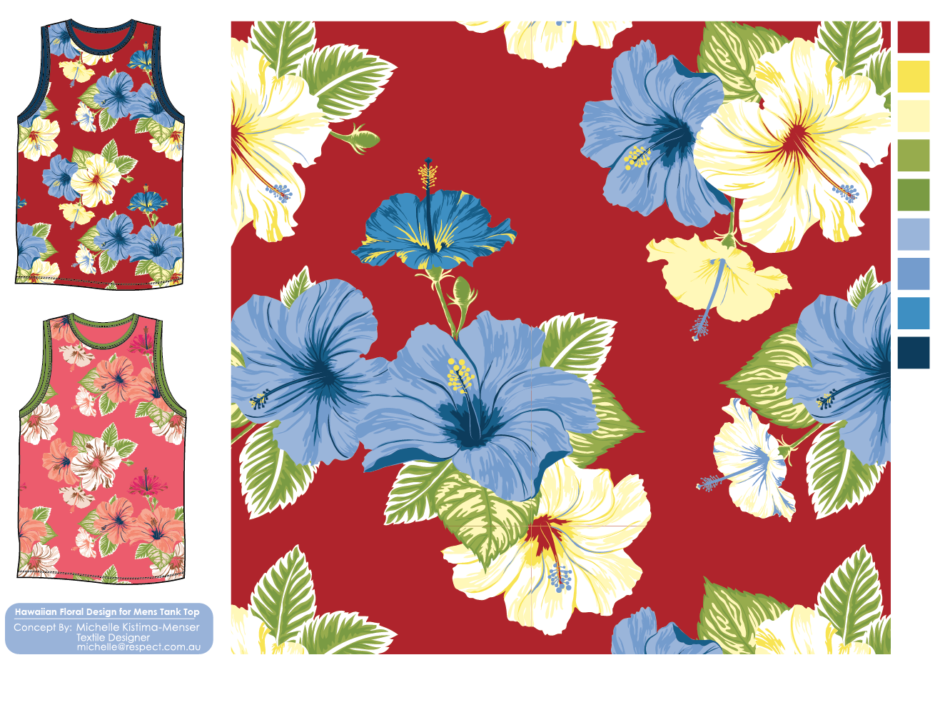T-shirt Design by Michelle Kistima-Menser for Hawaiian Print Tank Tops | Design #1359119