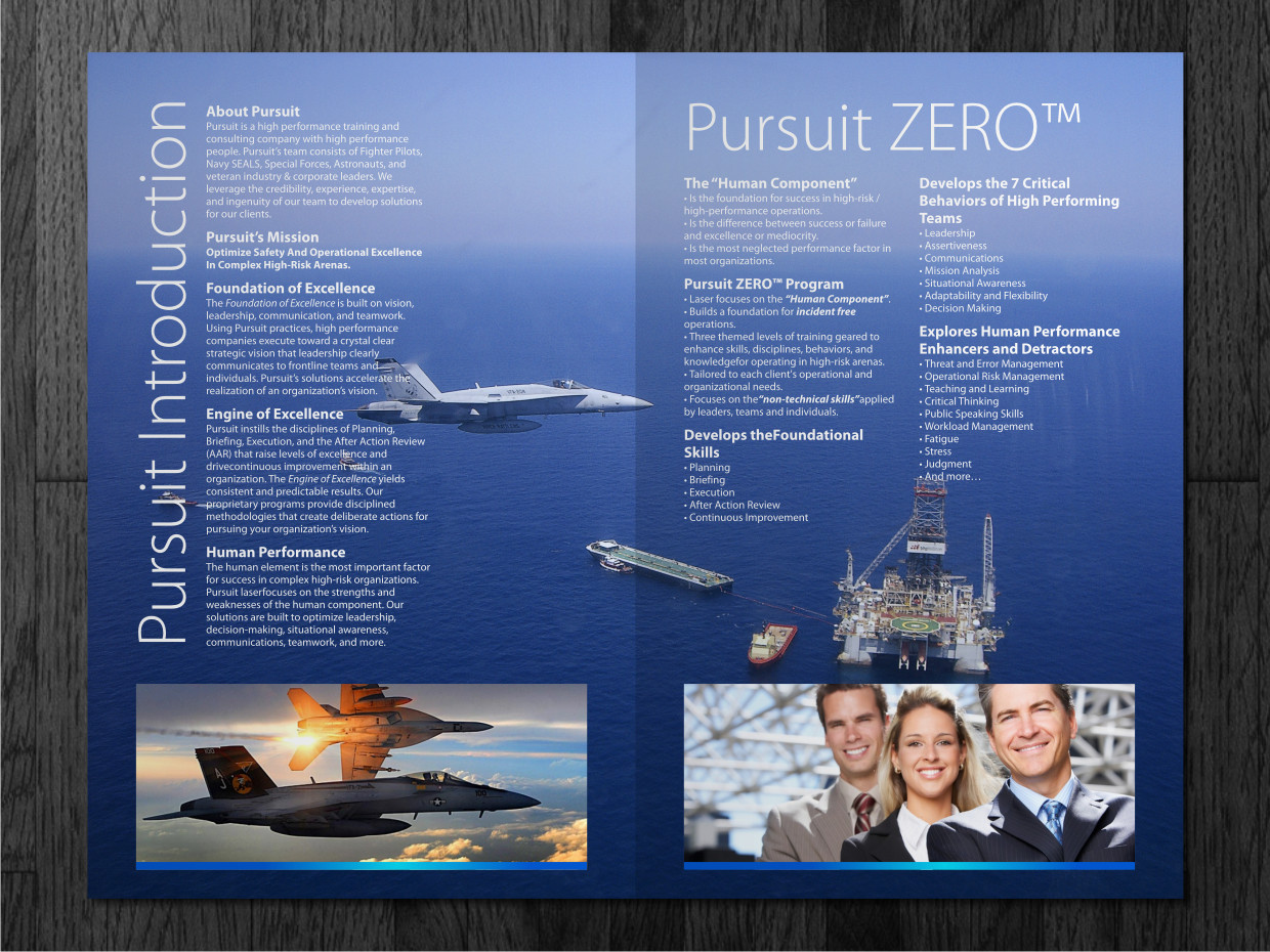 Brochure Design by Atvento Graphics for Pursuit LLC | Design #1353664