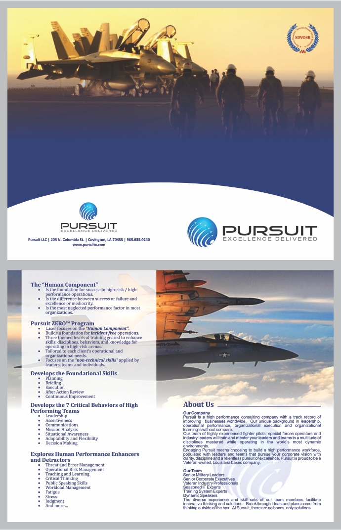 Brochure Design by barinix for Pursuit LLC | Design #1350817