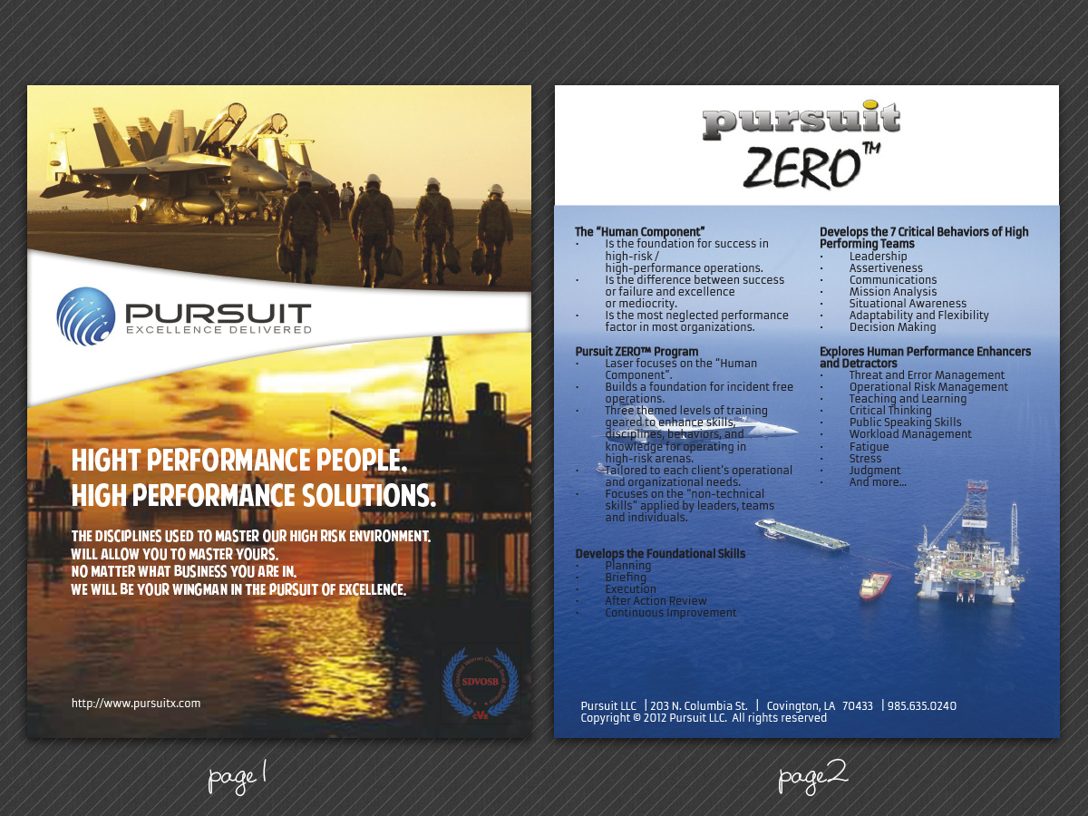 Brochure Design by Ivansan for Pursuit LLC | Design #1353907