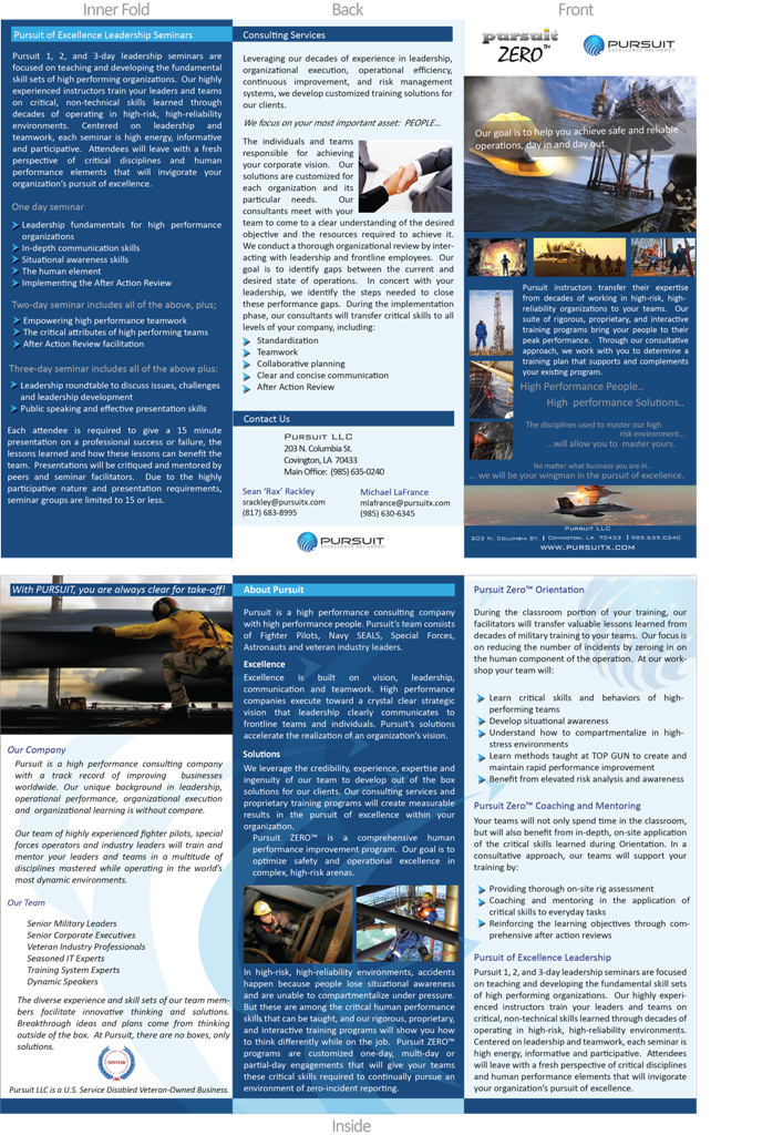 Brochure Design by Jay for Pursuit LLC | Design #1362612