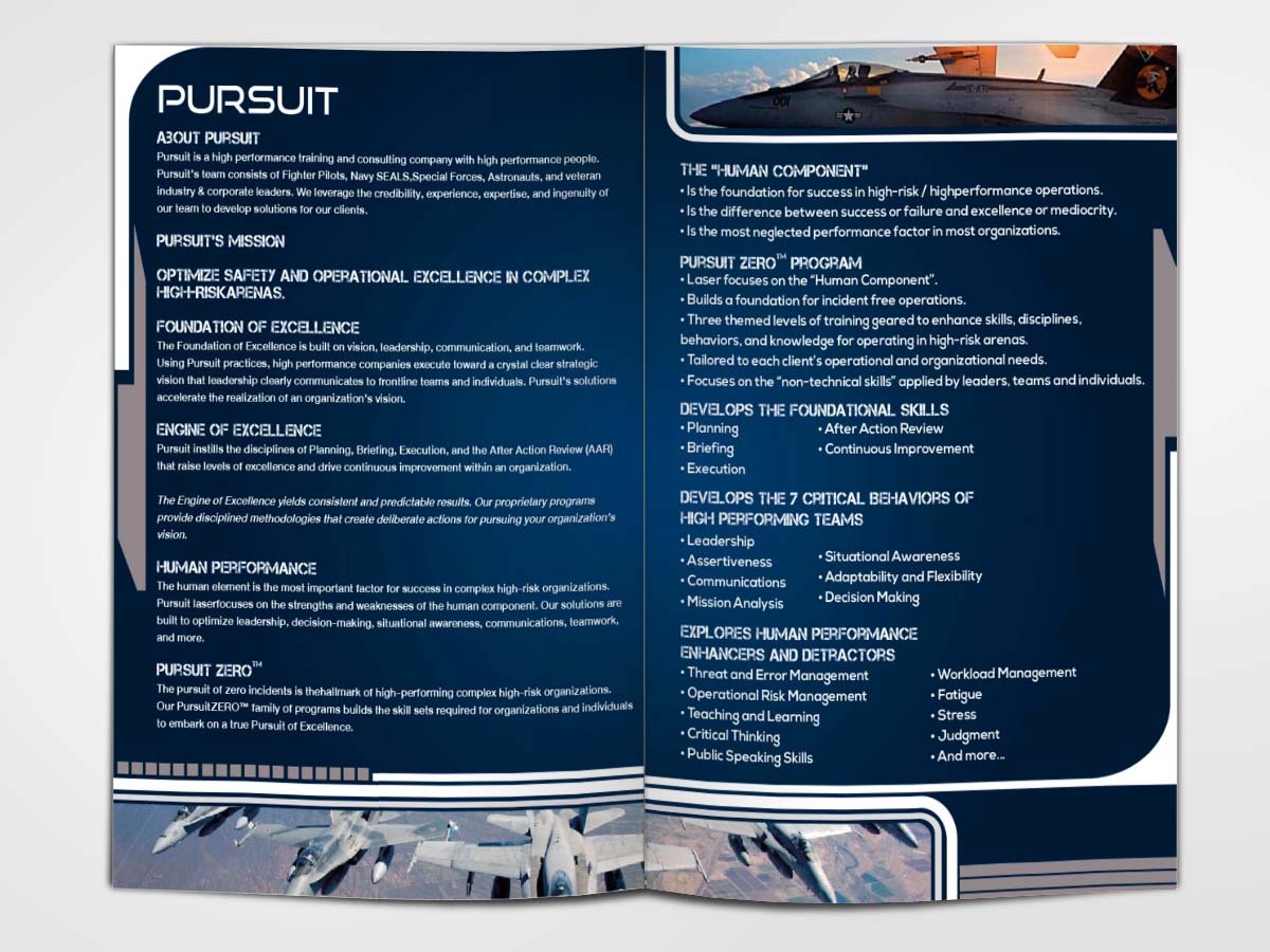 Brochure Design by The Dabhand for Pursuit LLC | Design #1361890