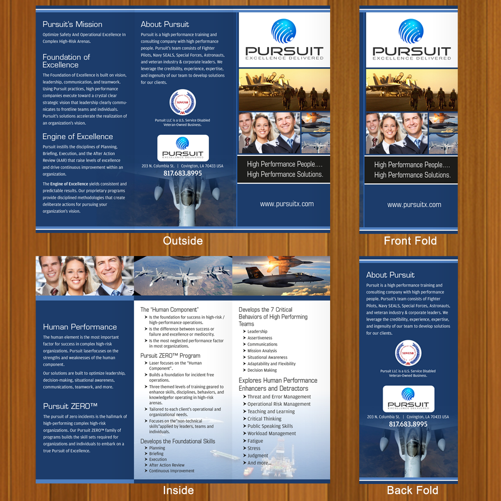 Brochure Design by Mon01 for Pursuit LLC | Design #1354034