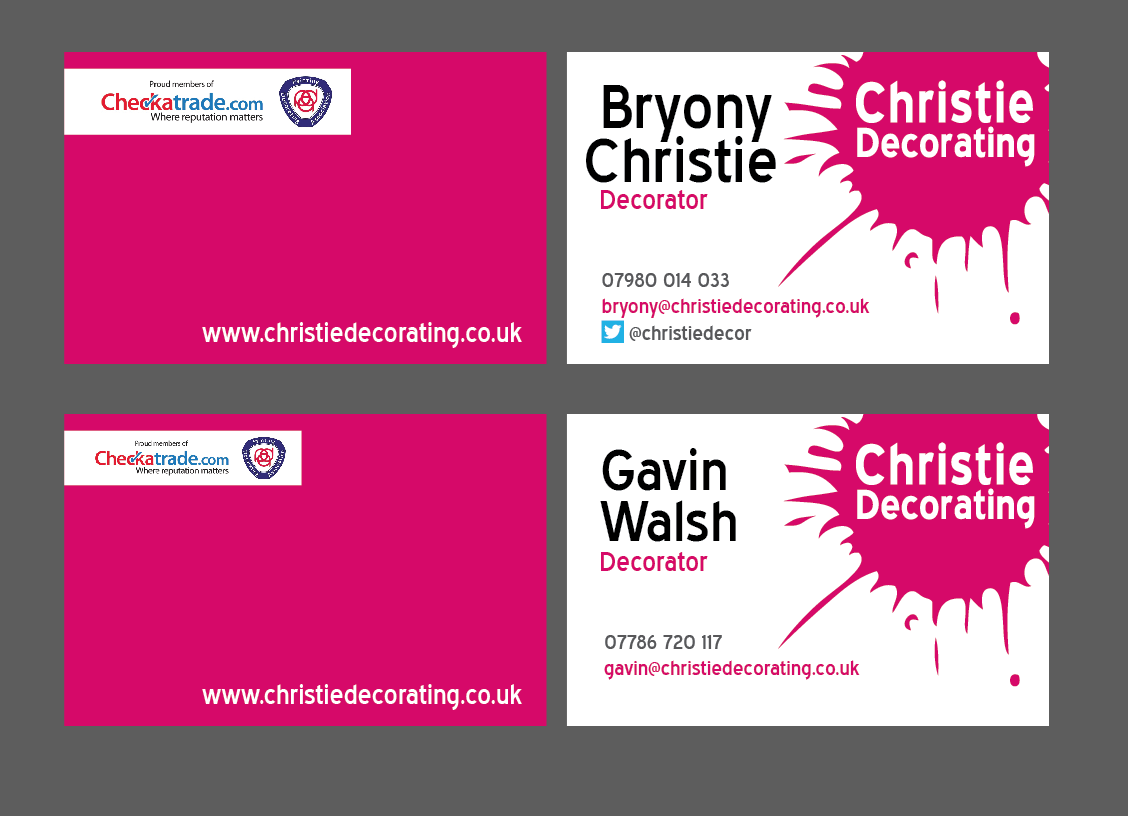 Diseño de Tarjeta de Presentación por Hans Blanc para Christie Decorating  | Diseño #4789958