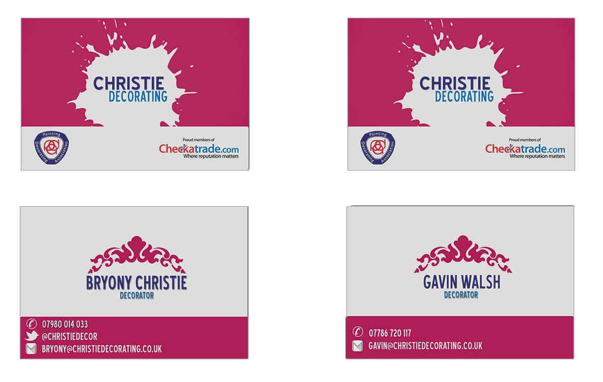 Business Card Design by Irfan uddin for Christie Decorating  | Design #4775831