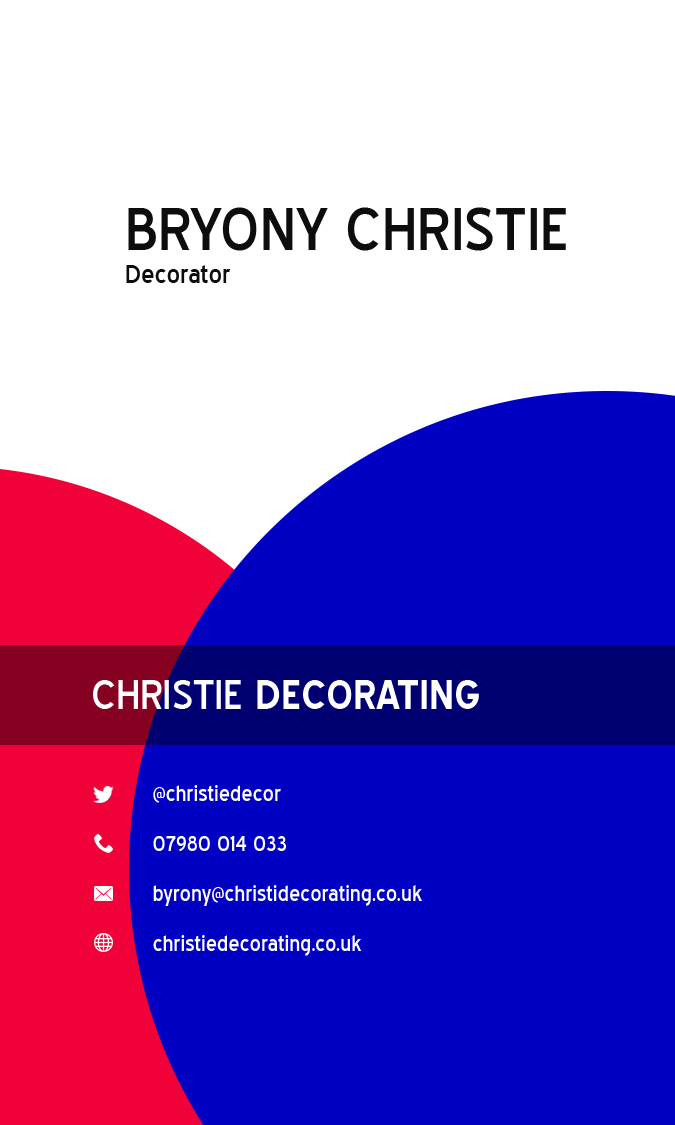 Diseño de Tarjeta de Presentación por esajussila2 para Christie Decorating  | Diseño #4774772