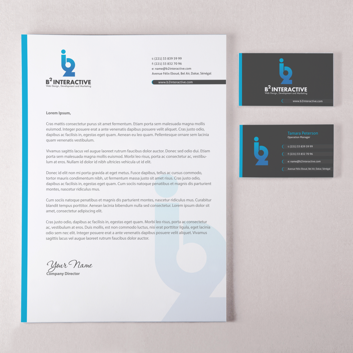 Stationery Design by HYPdesign for B2 Interactive | Design #1360688