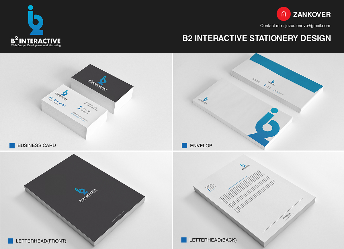 Stationery Design by zankover for B2 Interactive | Design #1359258