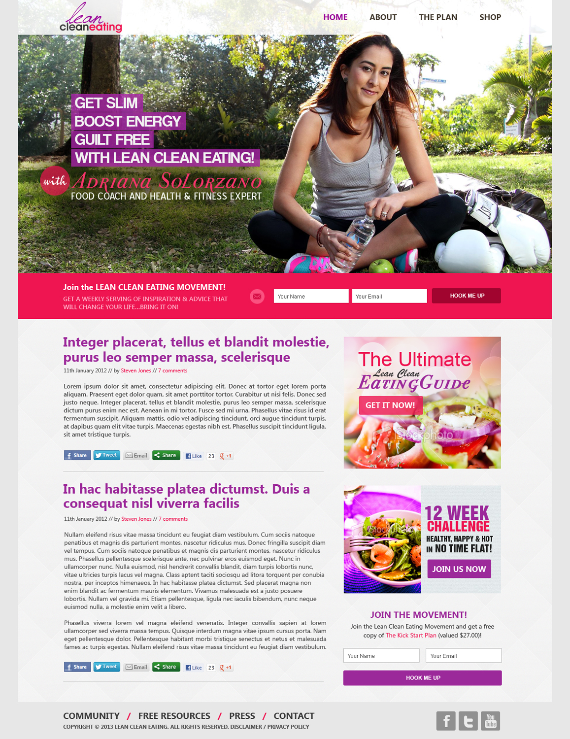 Diseño Web por SJ para Lean Clean Eating | Diseño #1360492