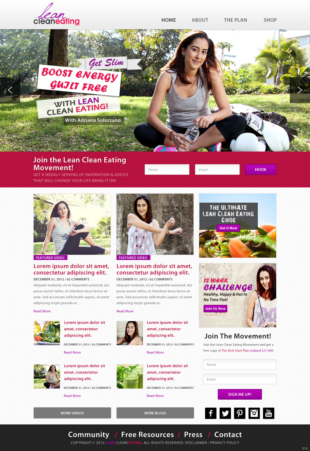 Web Design par pb pour Lean Clean Eating | Design #1357002
