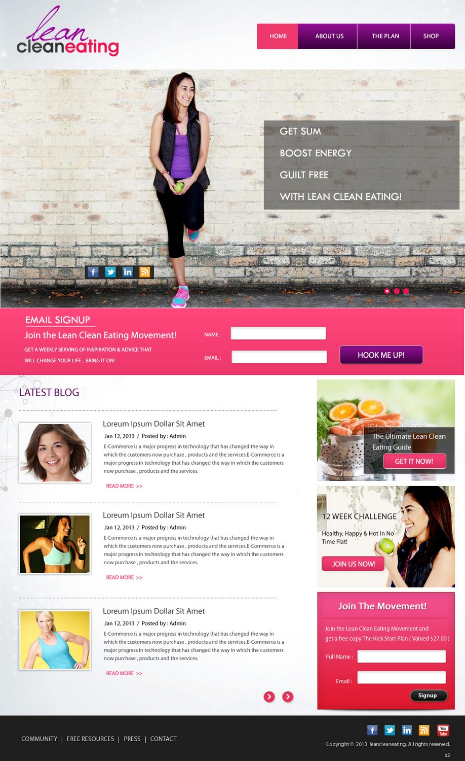 Diseño Web por pb para Lean Clean Eating | Diseño #1357091