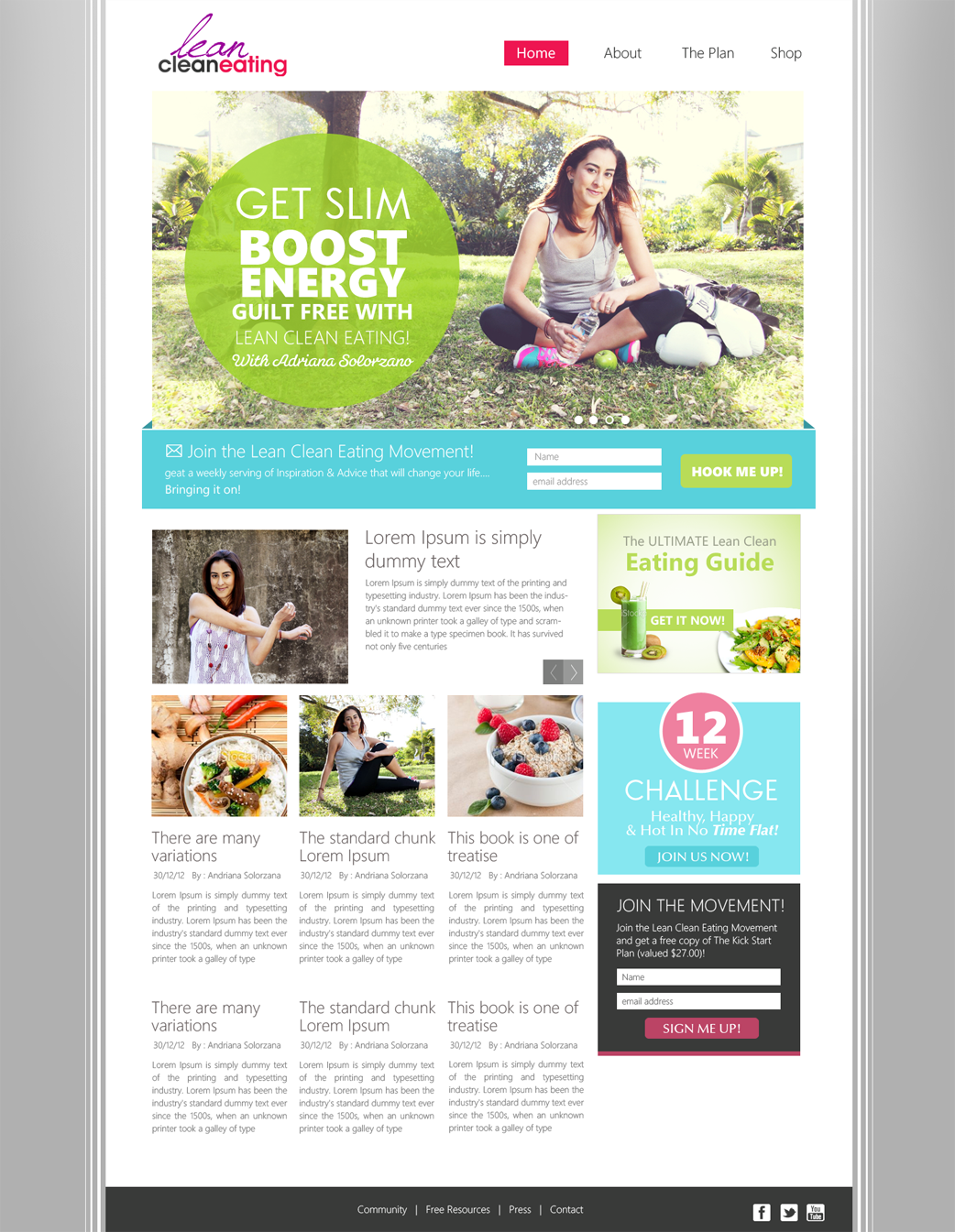 Diseño Web por krishnan para Lean Clean Eating | Diseño #1362219