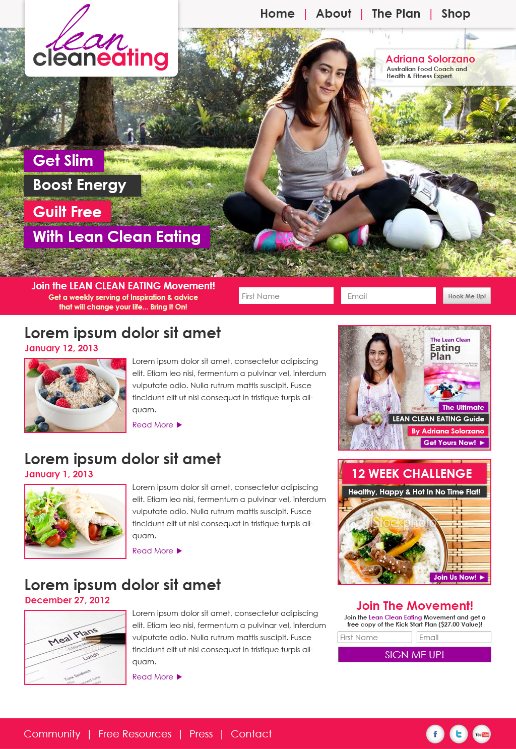 Web-Design von JocelynG für Lean Clean Eating | Design #1355669