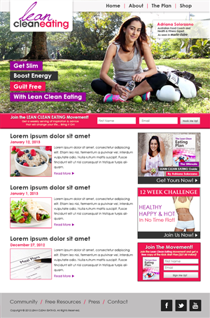 Web-Design von JocelynG für Lean Clean Eating | Design #1379982
