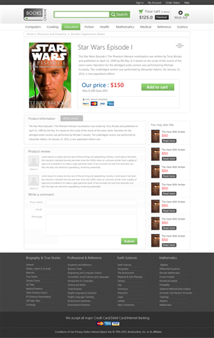 E-commerce portal dedicated for selling books | Web Design by krishnan