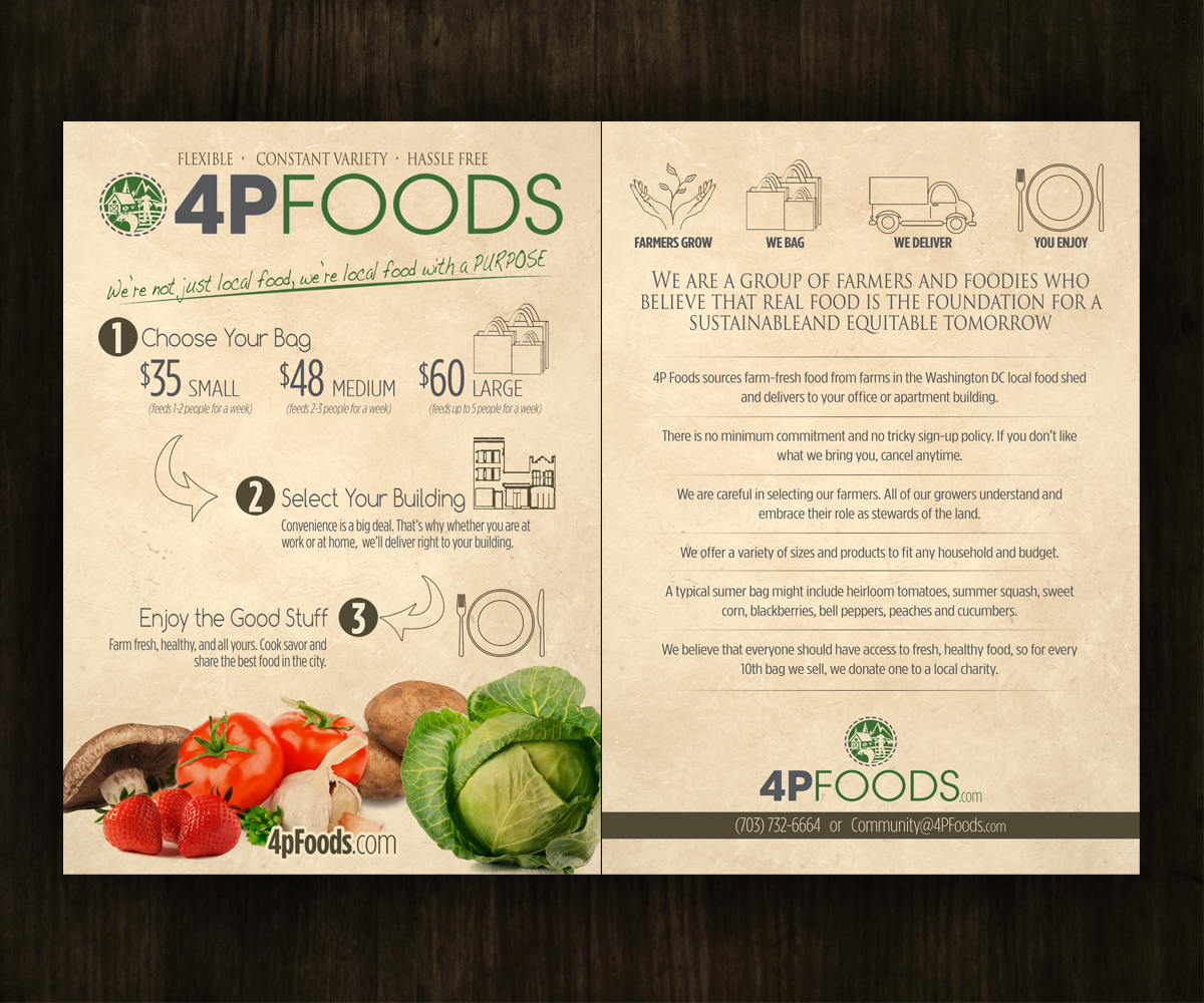 Flyer-Design von Brian Ellis für 4P Foods | Design #4822362