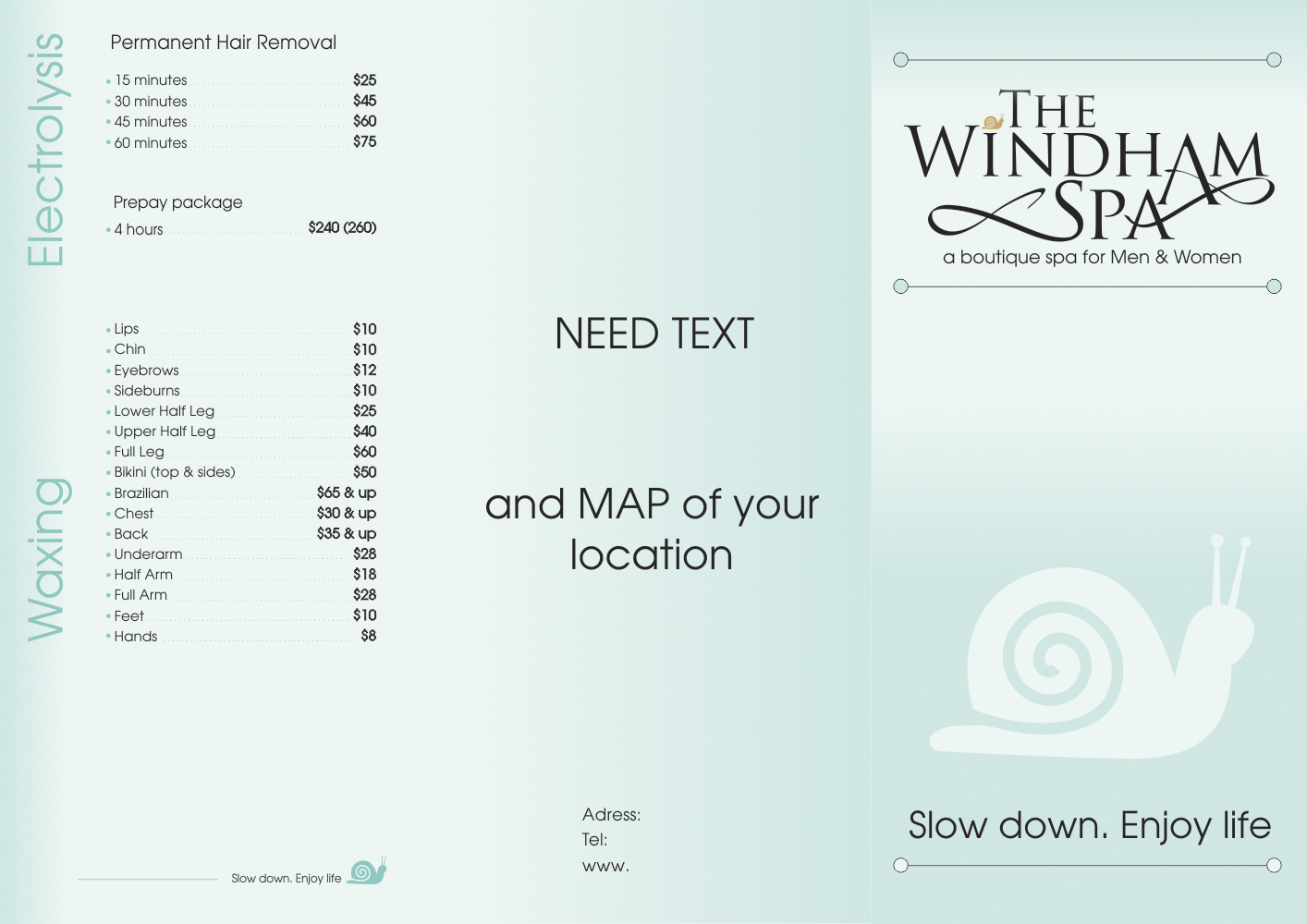 Brochure Design by dejan_dzamtovski for The Windham Spa | Design #4796729