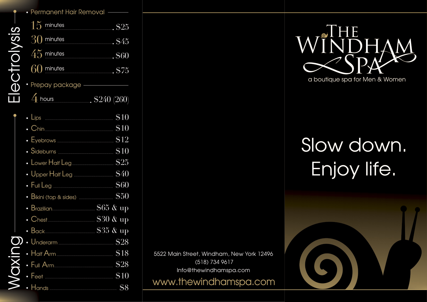 Diseño de Brochure por dejan_dzamtovski para The Windham Spa | Diseño #4817796